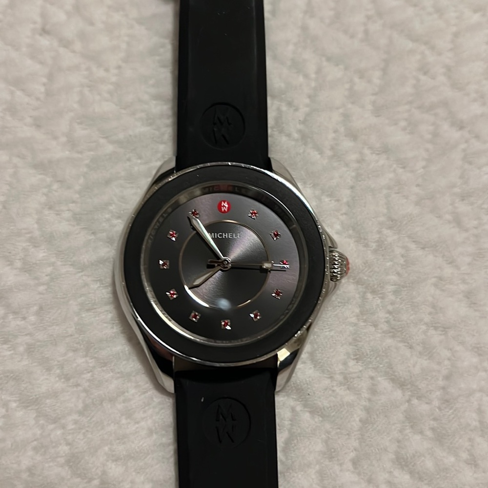 Michele Cape Black Silicone Watch. Small